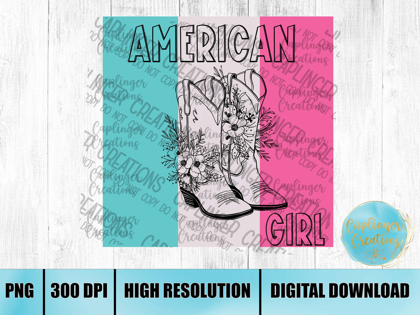 American Girl- Digital download 300DPI PNG FILE