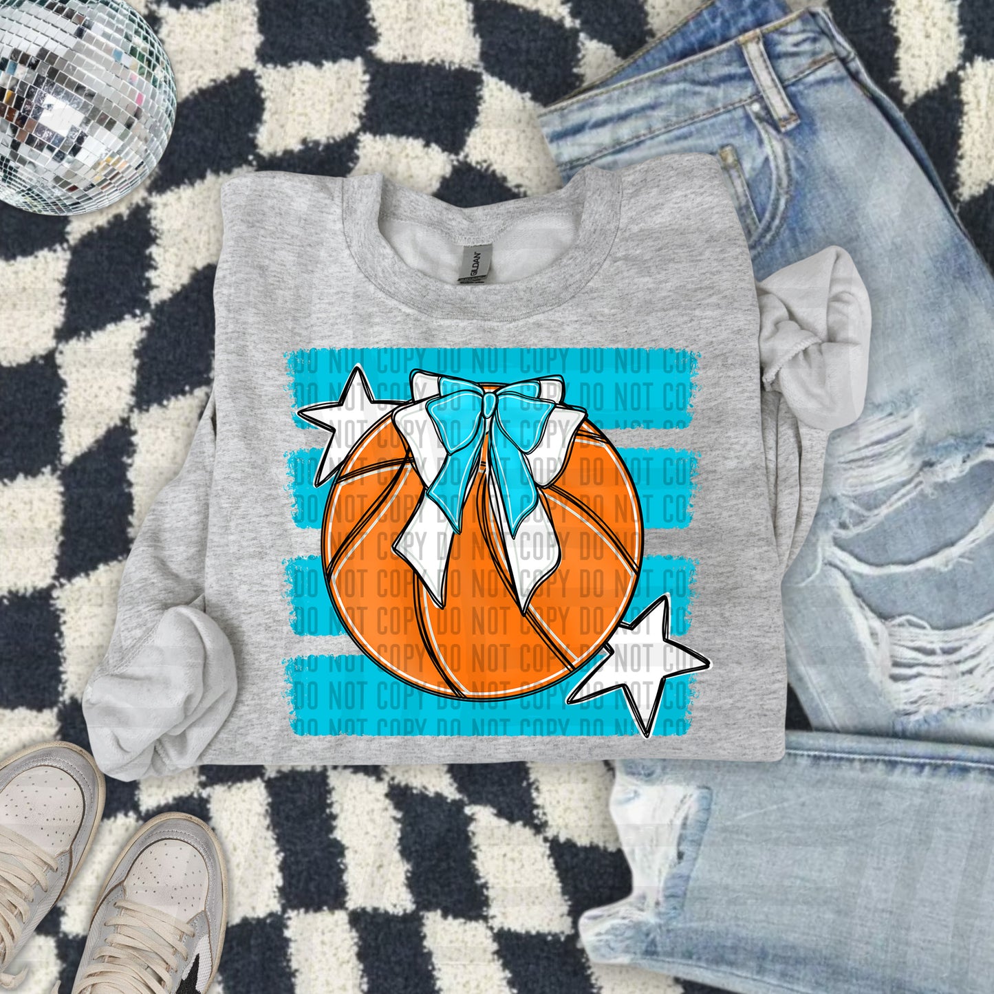 BASKETBALL BOW CC 2608-0010- Color Dropdown Digital Download 300DPI PNG FILE