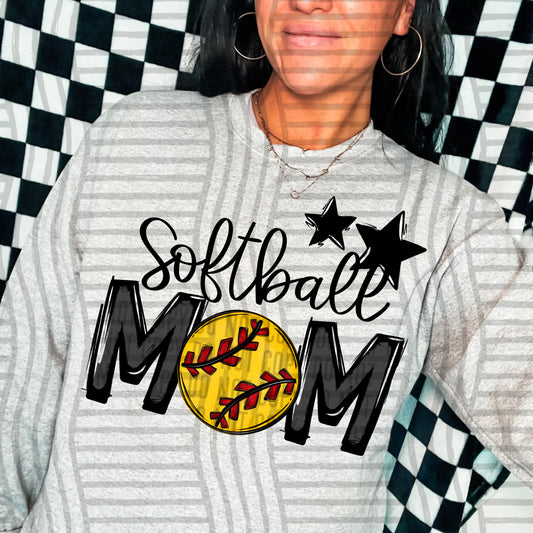 Softballl Mom - Color Dropdown Digital Download 300DPI PNG FILE