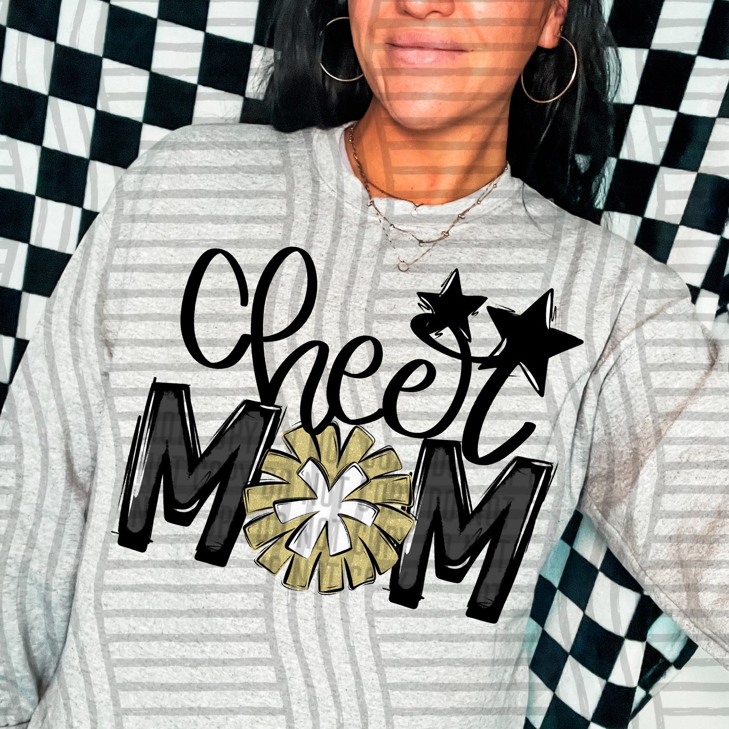 Cheer Mom Gold  - Color Dropdown Digital Download 300DPI PNG FILE