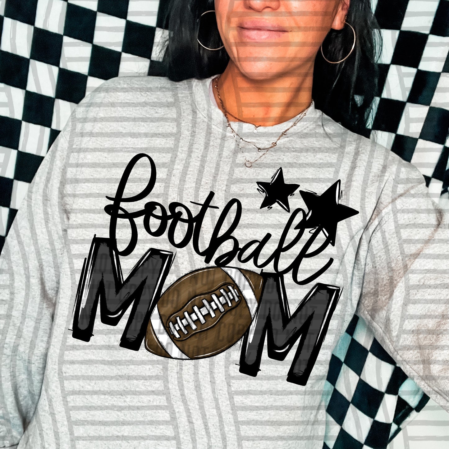 Football Mom - Color Dropdown Digital Download 300DPI PNG FILE