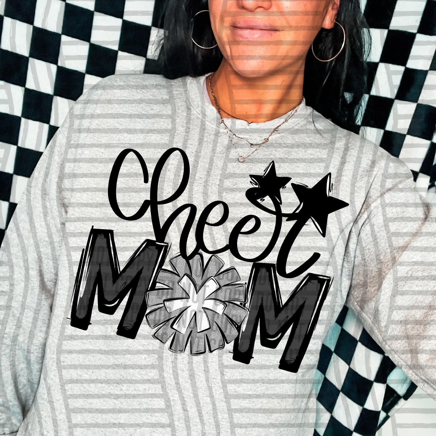 Cheer Mom Silver  - Color Dropdown Digital Download 300DPI PNG FILE
