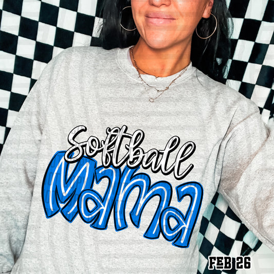 Softball Mama - Color Dropdown Digital Download 300DPI PNG FILE