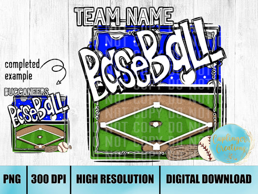 CUSTOM Baseball field graphic - Digital download 300DPI PNG FILE