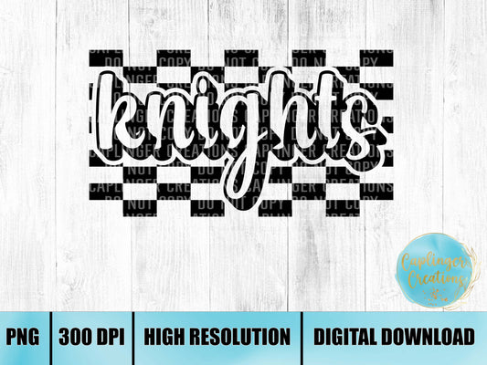 checkered team KNIGHTS - Digital download 300DPI PNG FILE