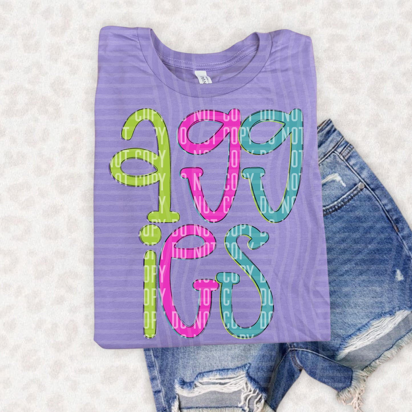 Rainbow Bold Stacked - Custom + DROPDOWN - 300 DPI digital download
