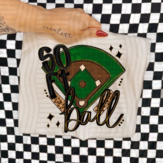 SOFTBALL Field - Color Dropdown Digital Download 300DPI PNG FILE