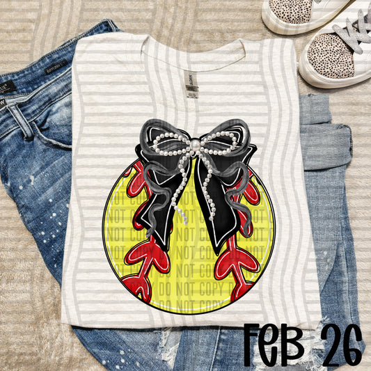 Softball Bows with Pearls  - Color Dropdown Digital Download 300DPI PNG FILE