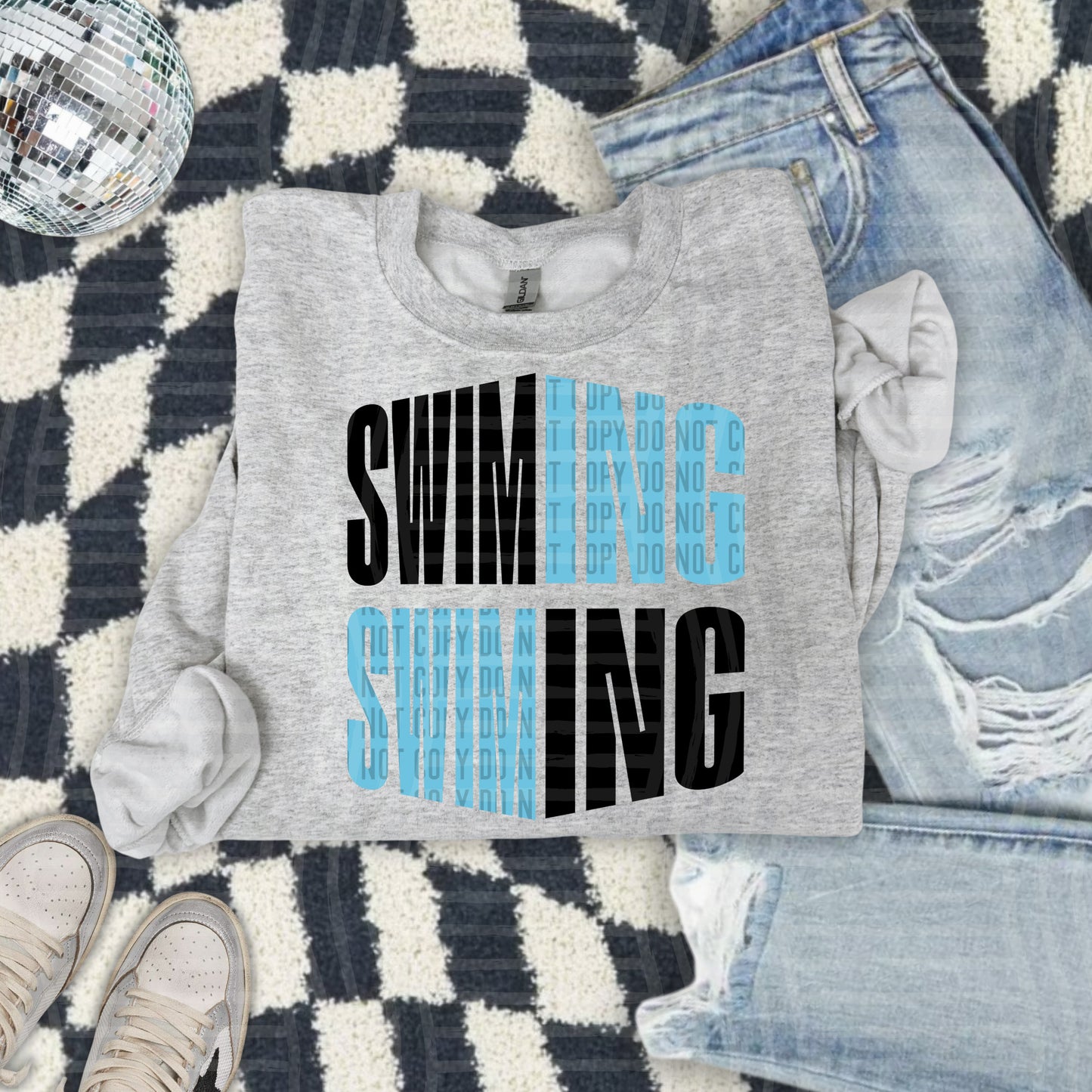 SWIMMING word art - Color Dropdown Digital Download 300DPI PNG FILE