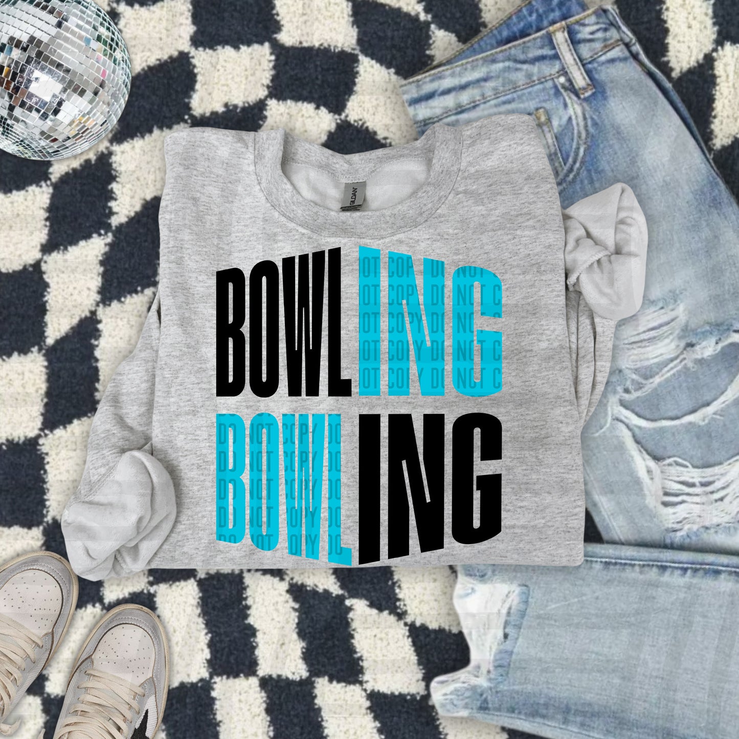 BOWLING word art - Color Dropdown Digital Download 300DPI PNG FILE