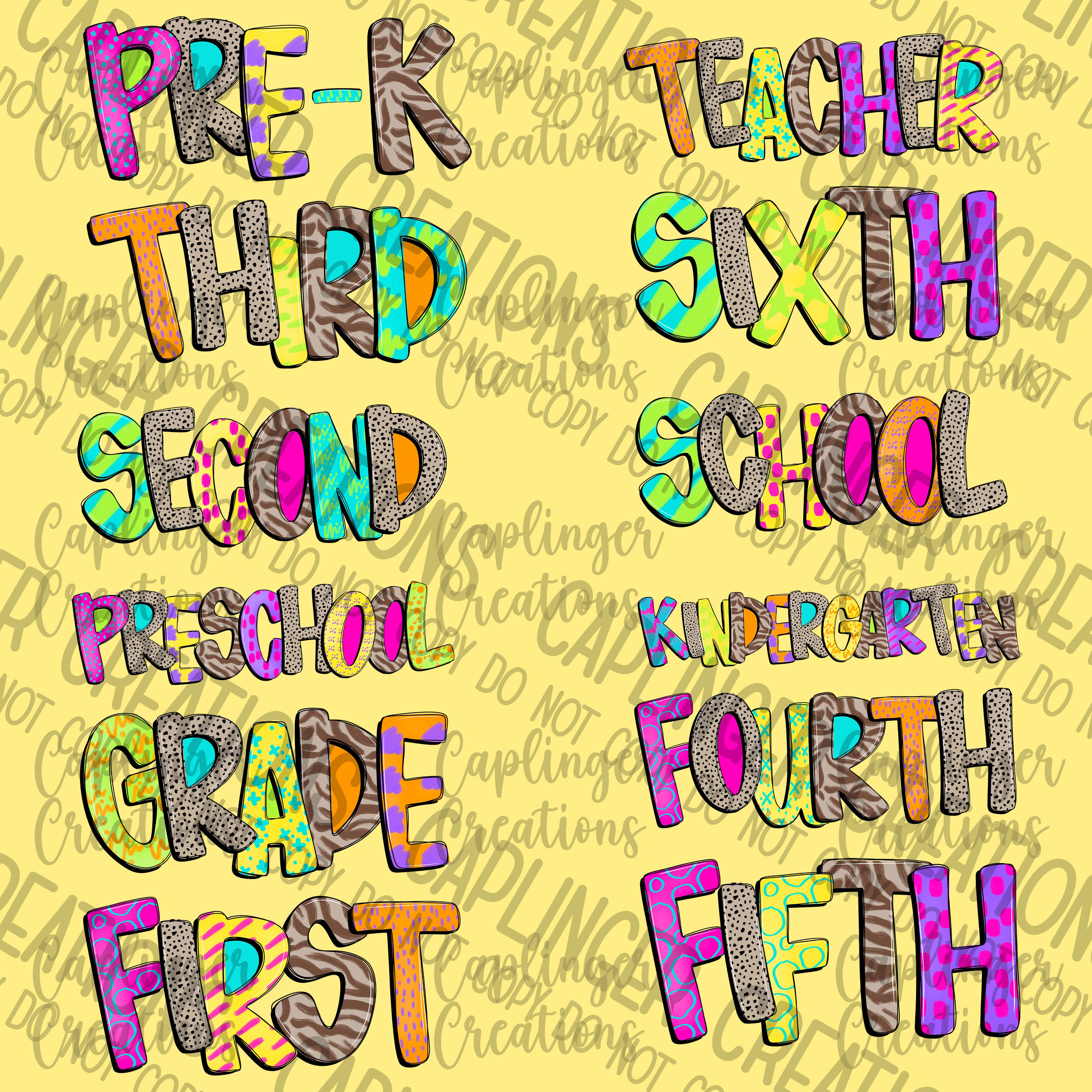 Funky Mix up Clipart words - Can be used in digital designs- 300 DPI d ...