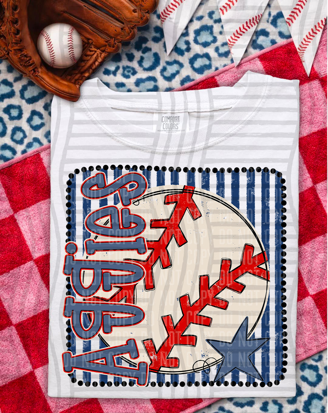 Baseball RWB Framed -  Custom + DROPDOWN - 300 DPI digital download