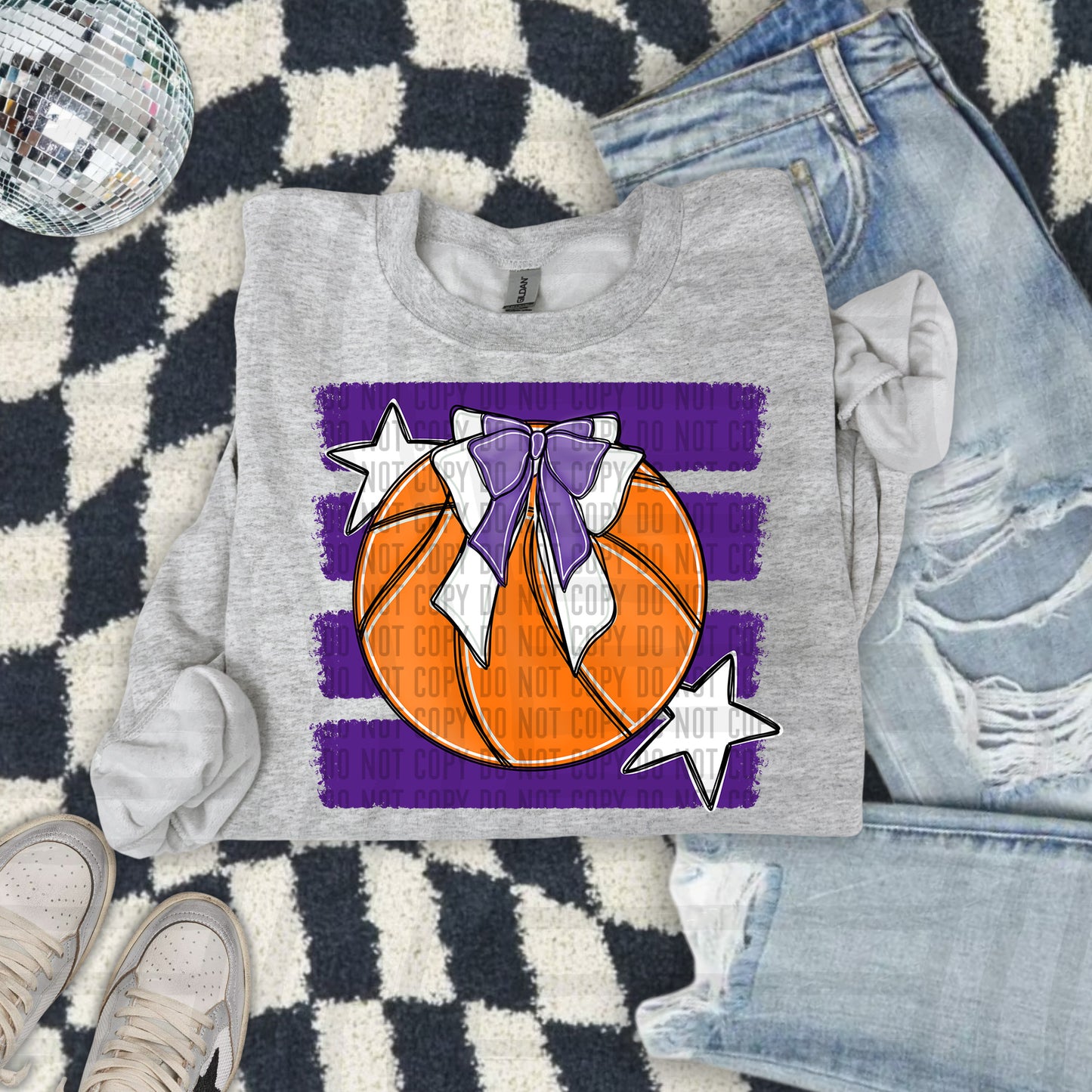 BASKETBALL BOW CC 2608-0010- Color Dropdown Digital Download 300DPI PNG FILE