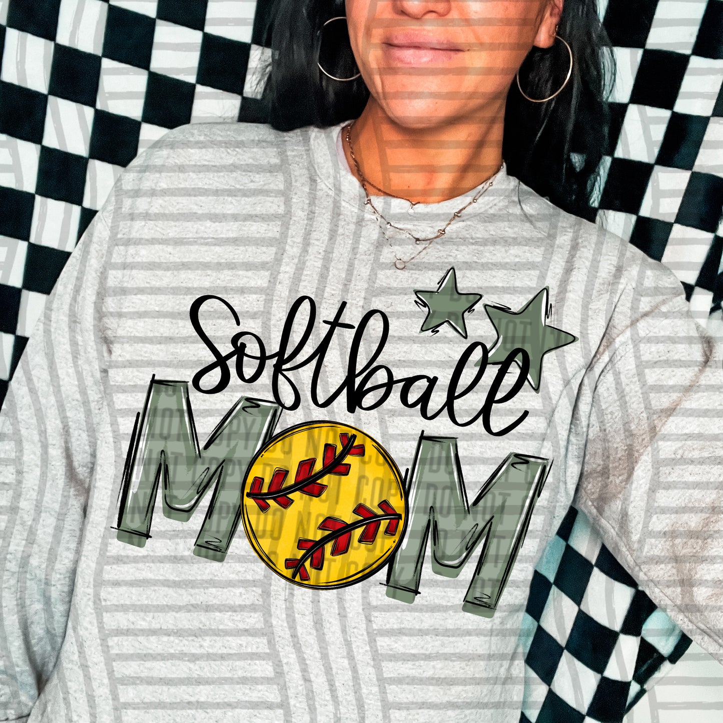 Softballl Mom - Color Dropdown Digital Download 300DPI PNG FILE