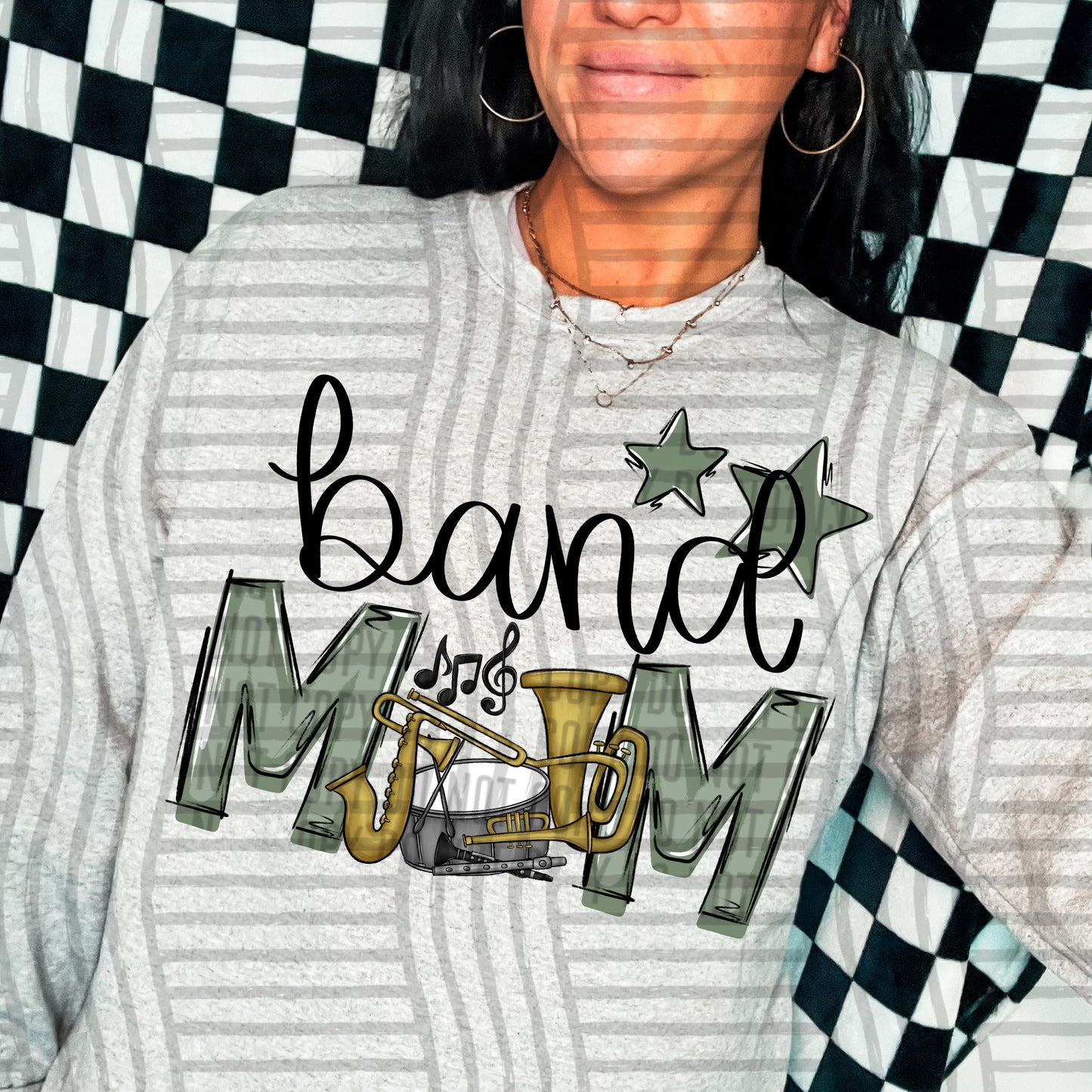 Band Mom - Color Dropdown Digital Download 300DPI PNG FILE