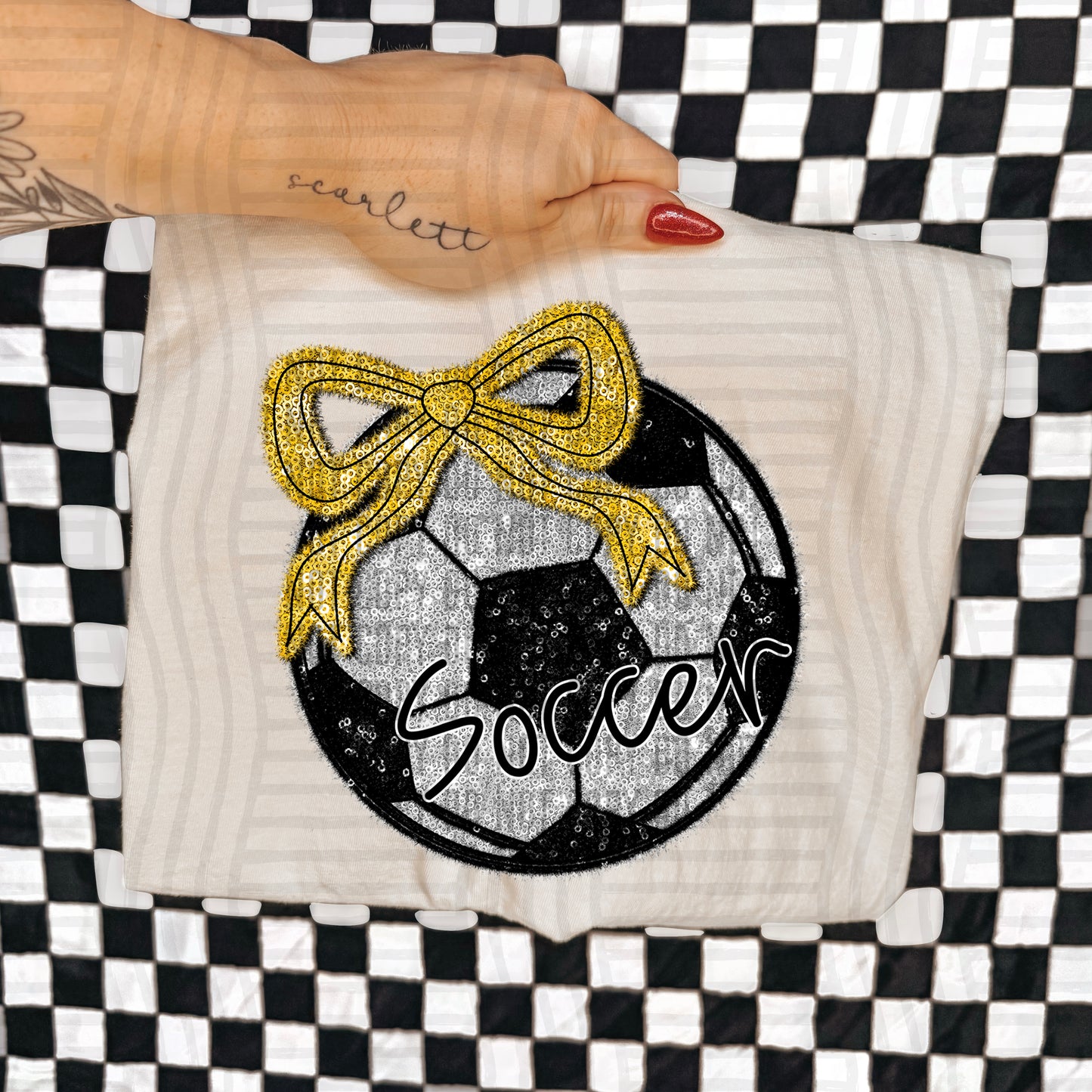 Soccer script -Faux sequin- Color Dropdown Digital Download 300DPI PNG FILE