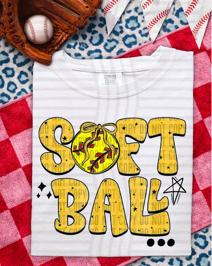 Softball Retro - Color Dropdown Digital Download 300DPI PNG FILE