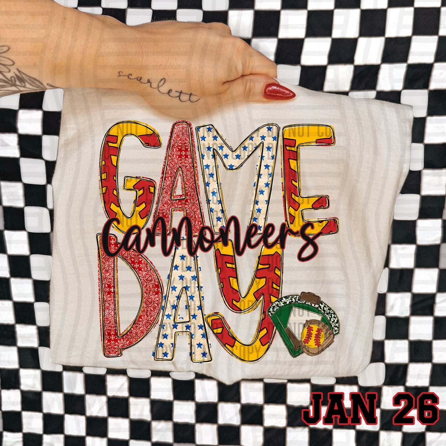 Game Day Softball- Custom + DROPDOWN - 300 DPI digital download