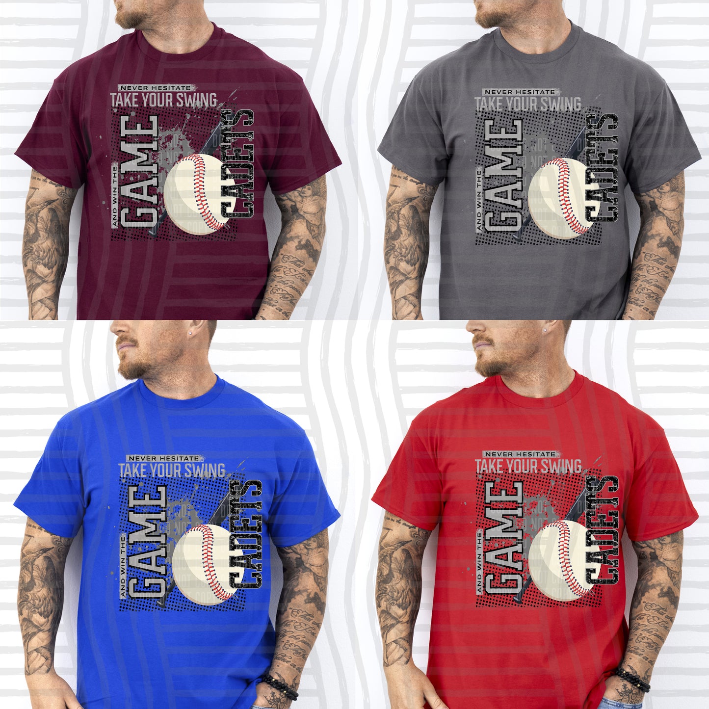 Baseball Never Hesitate Custom + Dropdown - 300 dpi Digital Download