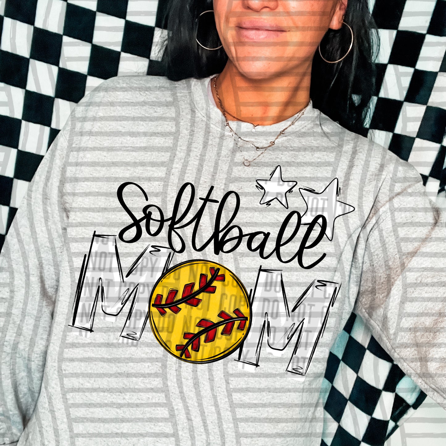 Softballl Mom - Color Dropdown Digital Download 300DPI PNG FILE