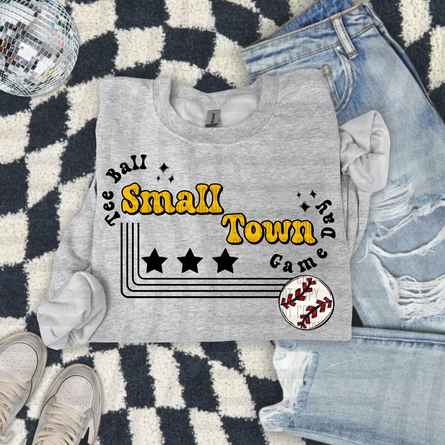 TEE BALL - Small town - Color Dropdown Digital Download 300DPI PNG FILE