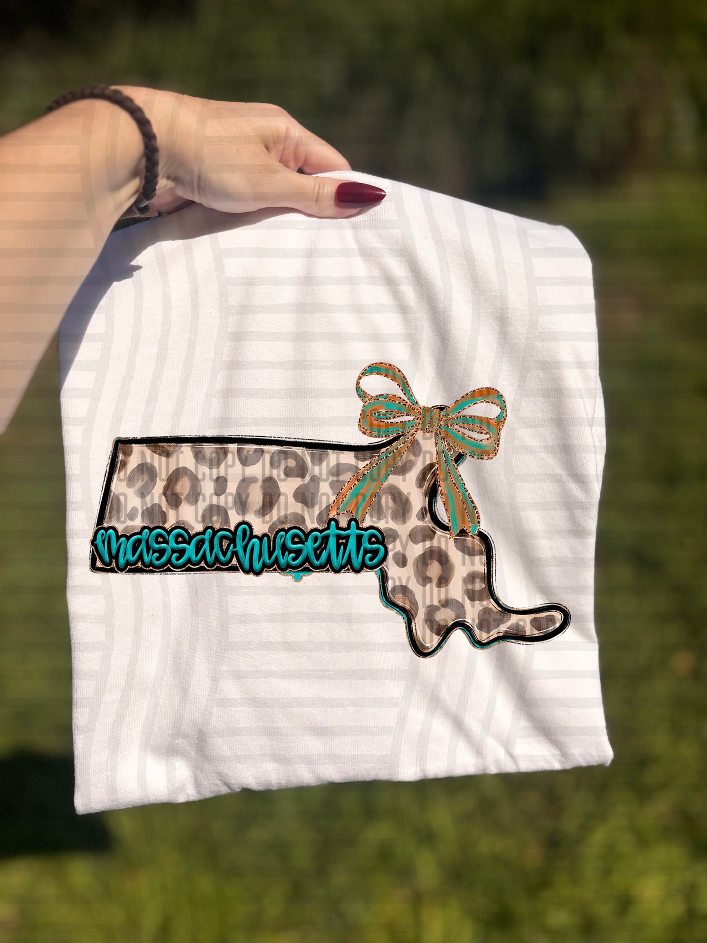 PICK A STATE -  Teal and Leopard - Digital download 300DPI PNG FILE