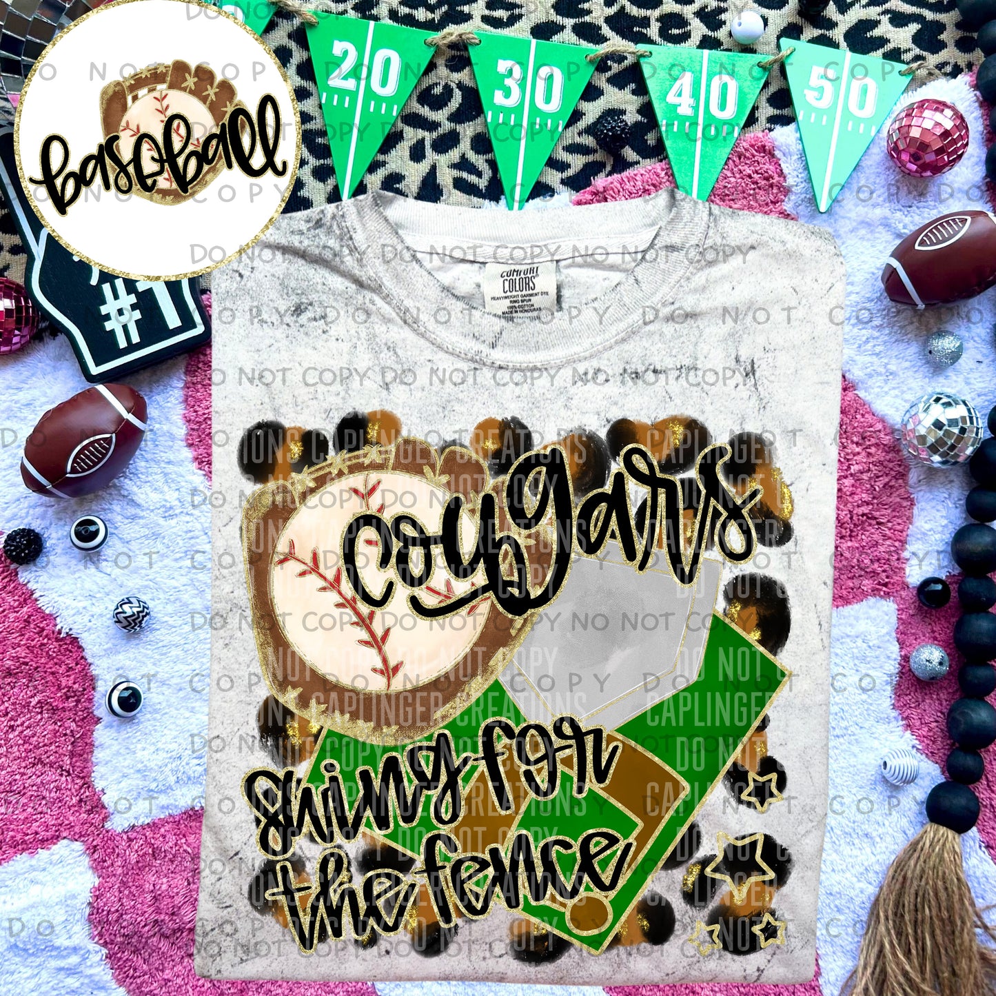 Swing for the fence - Animal Print BASEBALL with optional sleeve/front- DROPDOWN + CUSTOM - Digital Download 300DPI PNG FILE