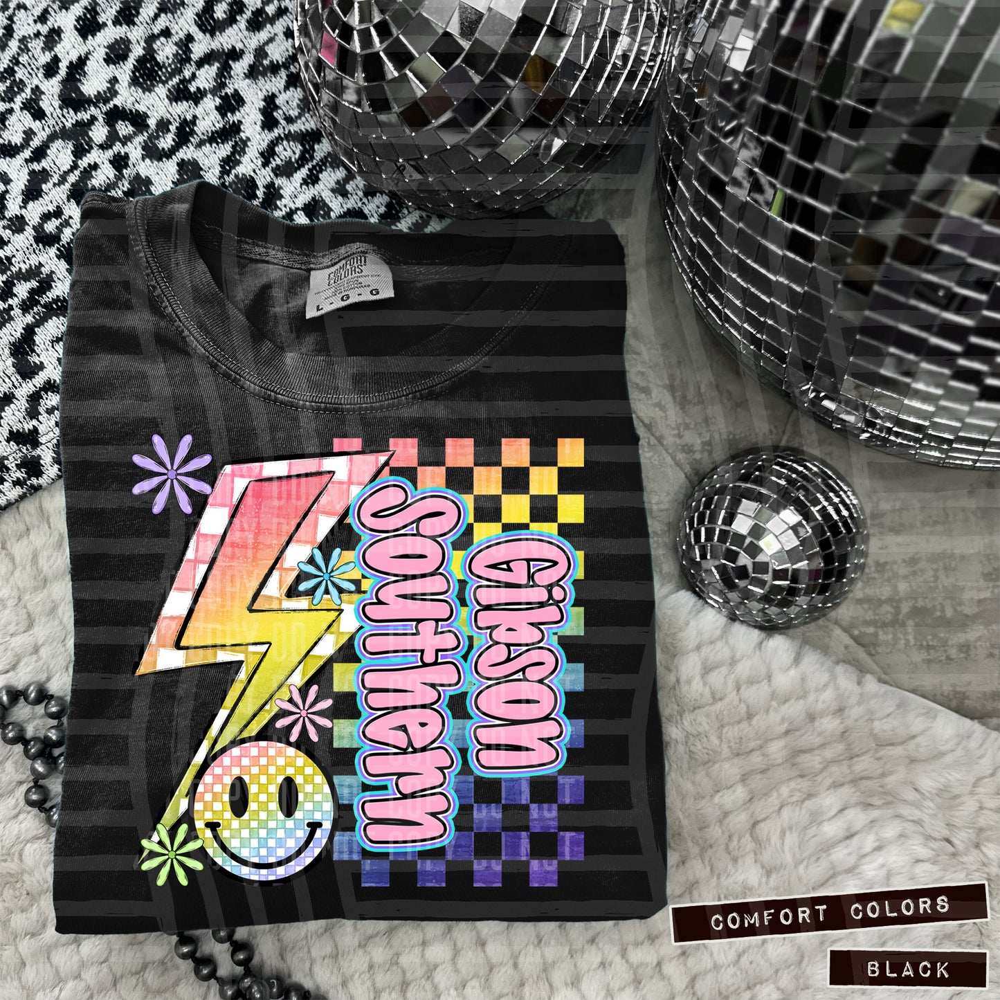 Sideways Rainbow Checker Bolt Happy Mascots Dropdown - Digital Download 300DPI PNG FILE