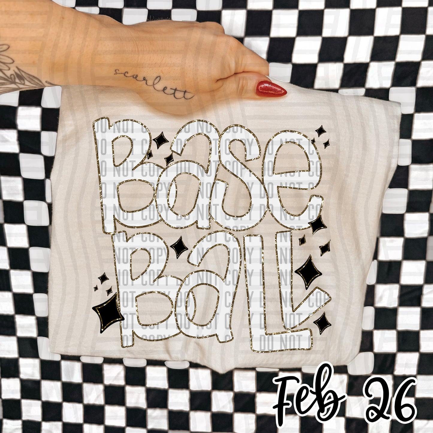 Baseball Hand Lettered -  Color Dropdown Digital Download 300DPI PNG FILE