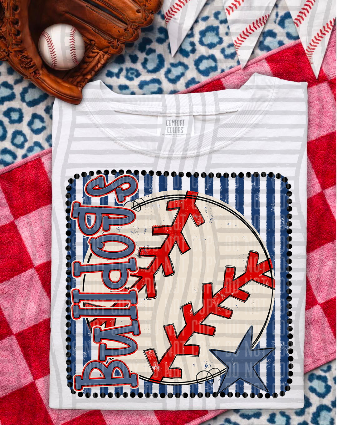 Baseball RWB Framed -  Custom + DROPDOWN - 300 DPI digital download