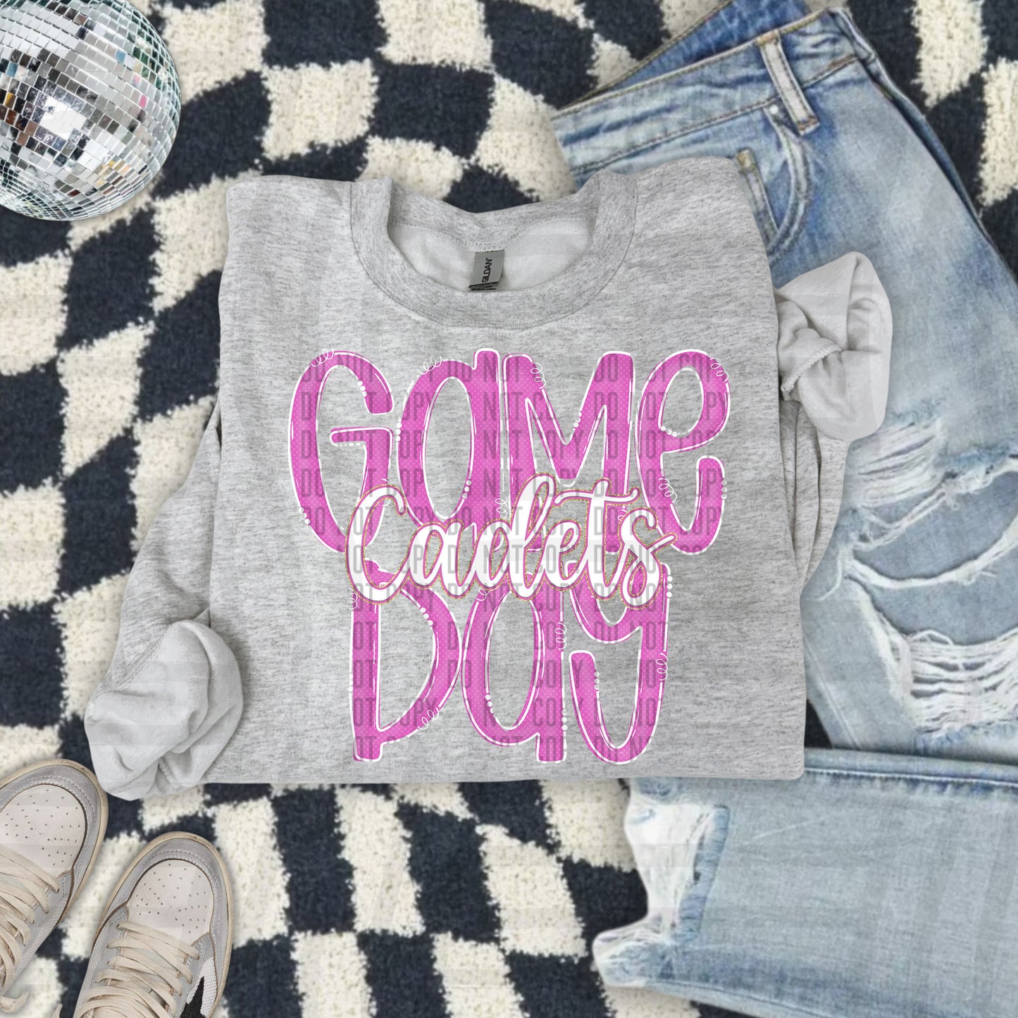 Pink - GAME DAY Doodles - 300 dpi Digital Download