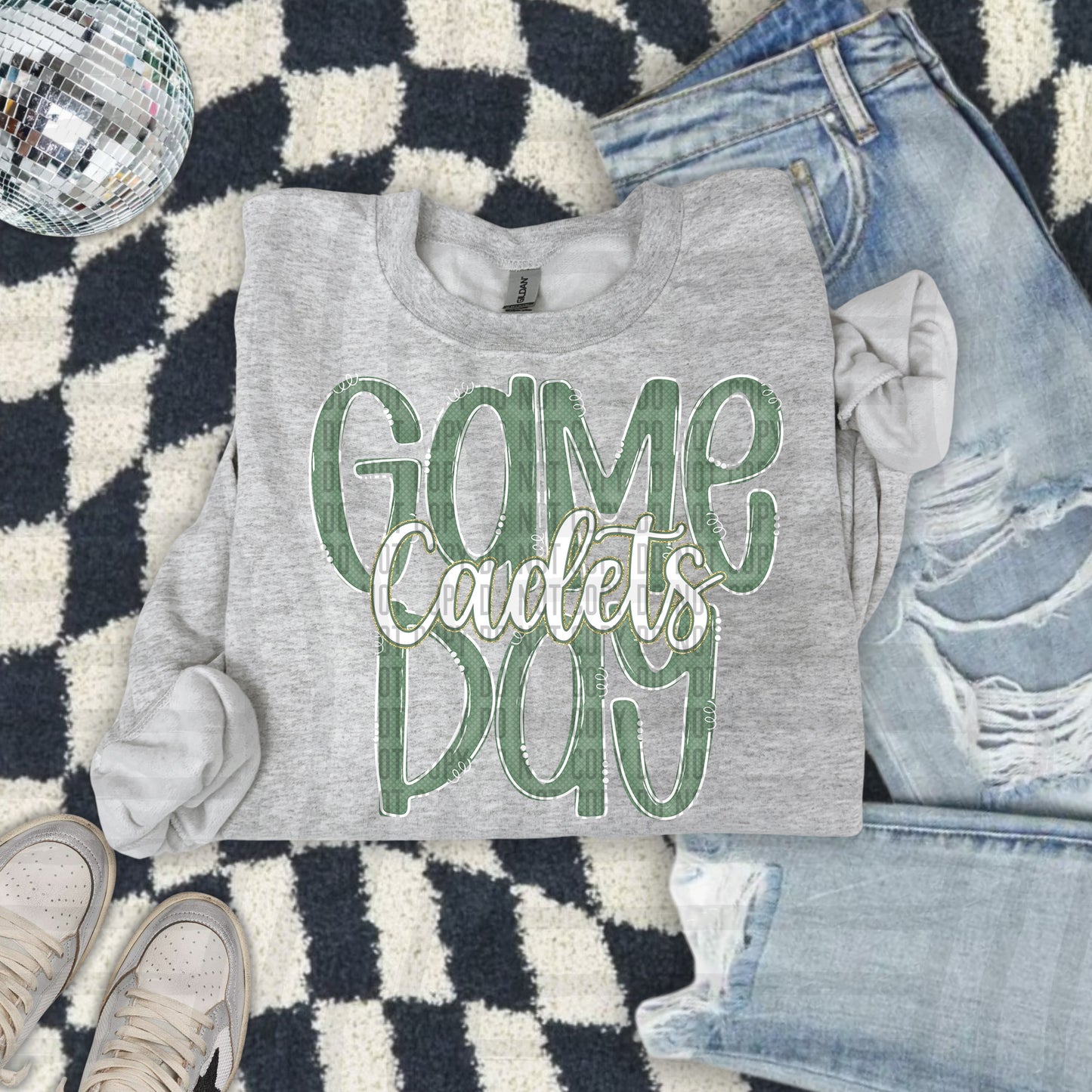 Sage- GAME DAY Doodles - 300 dpi Digital Download