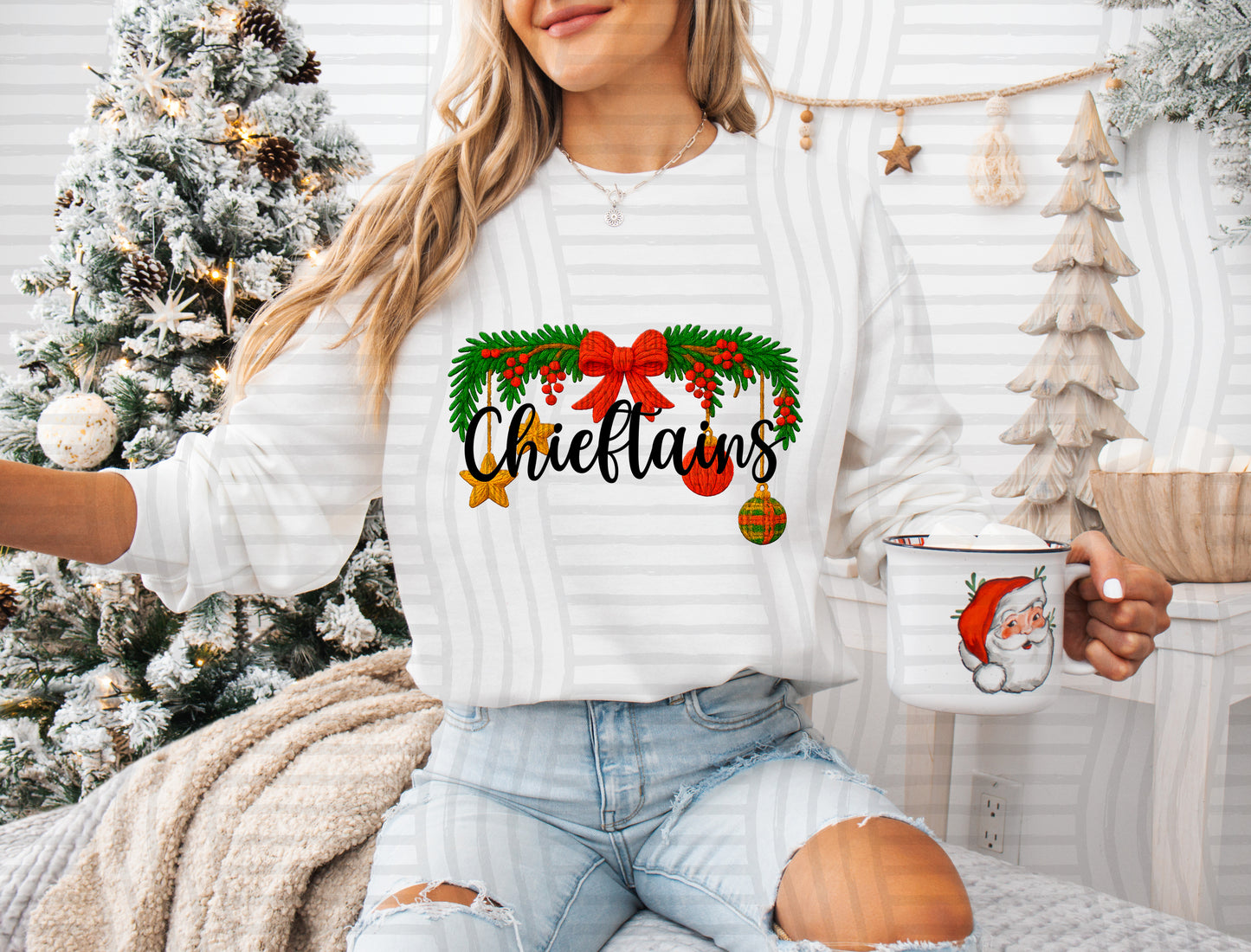 Christmas Wreath Mascots - 300 dpi Digital Download