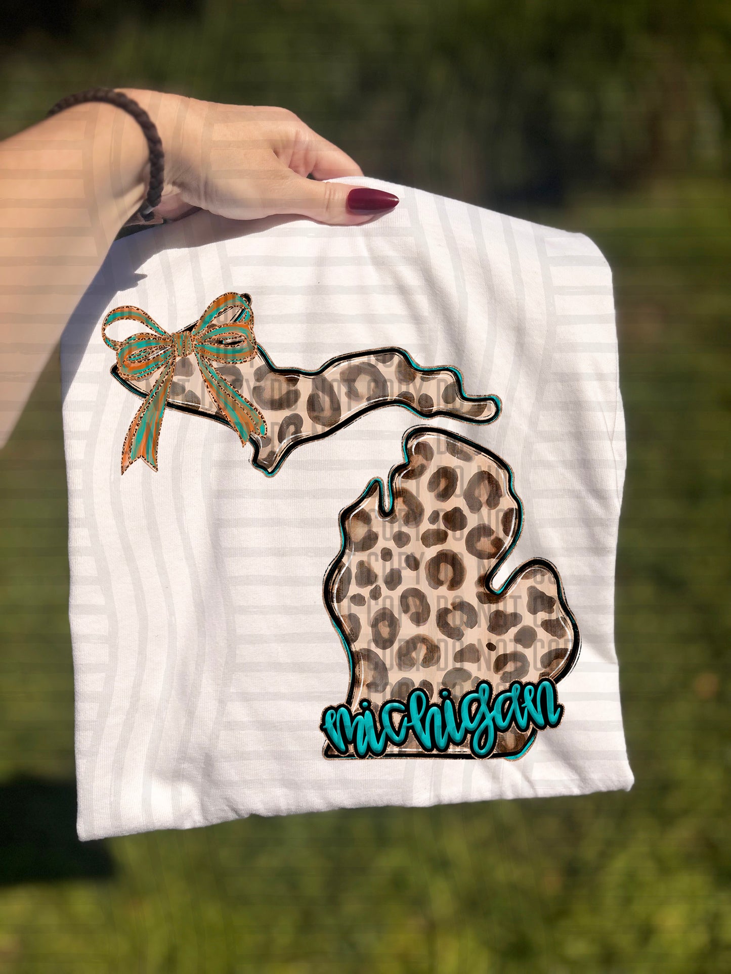 PICK A STATE -  Teal and Leopard - Digital download 300DPI PNG FILE