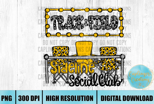 Yellow Track & Field Sidelines Social Club - Digital download 300DPI PNG FILE