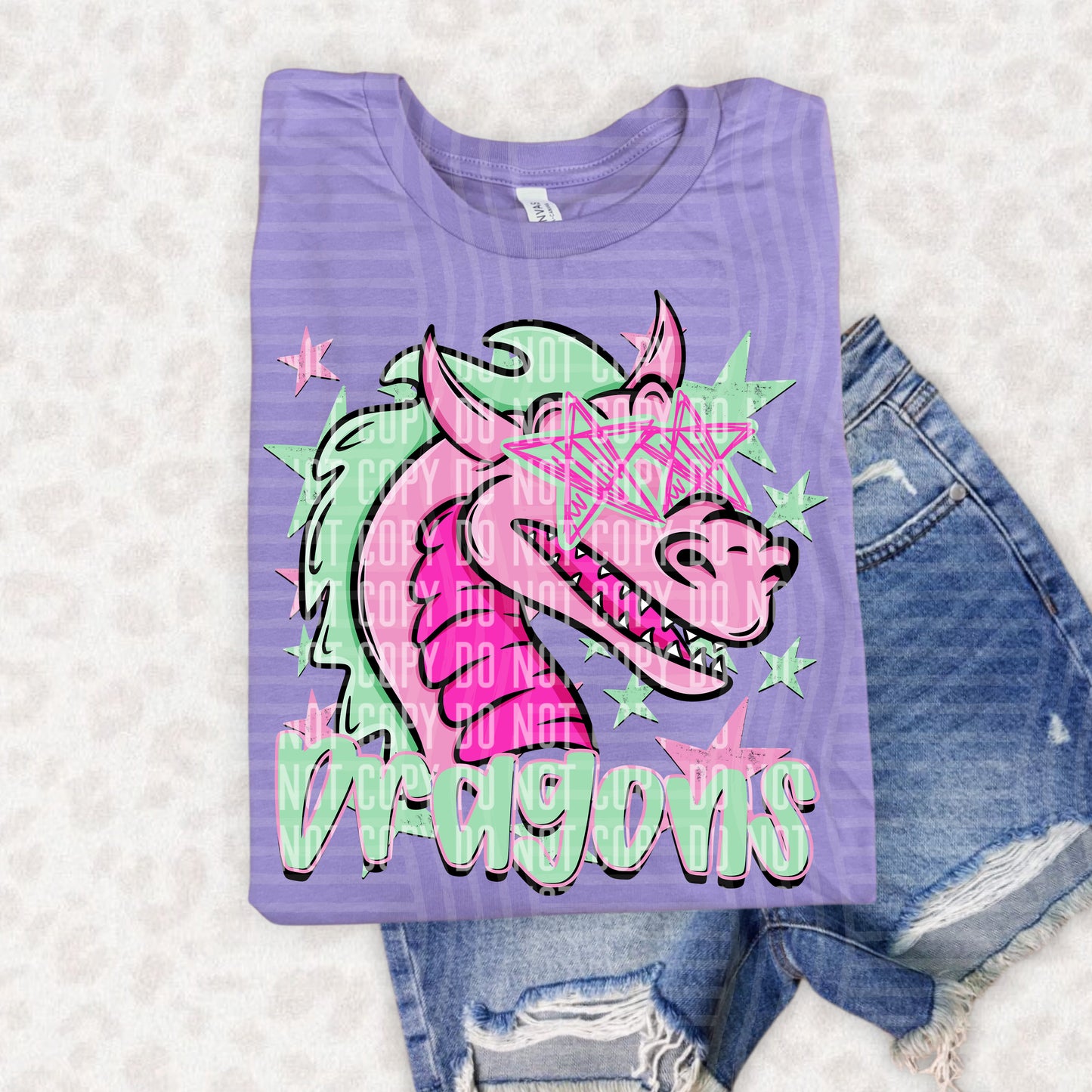 PREPPY STARRY EYED mascots pink/green -  Digital Download 300DPI PNG FILE