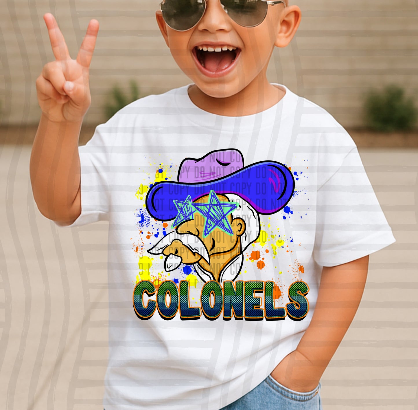 Paint Splatter STARRY EYED mascots blue/green/orange -  Digital Download 300DPI PNG FILE