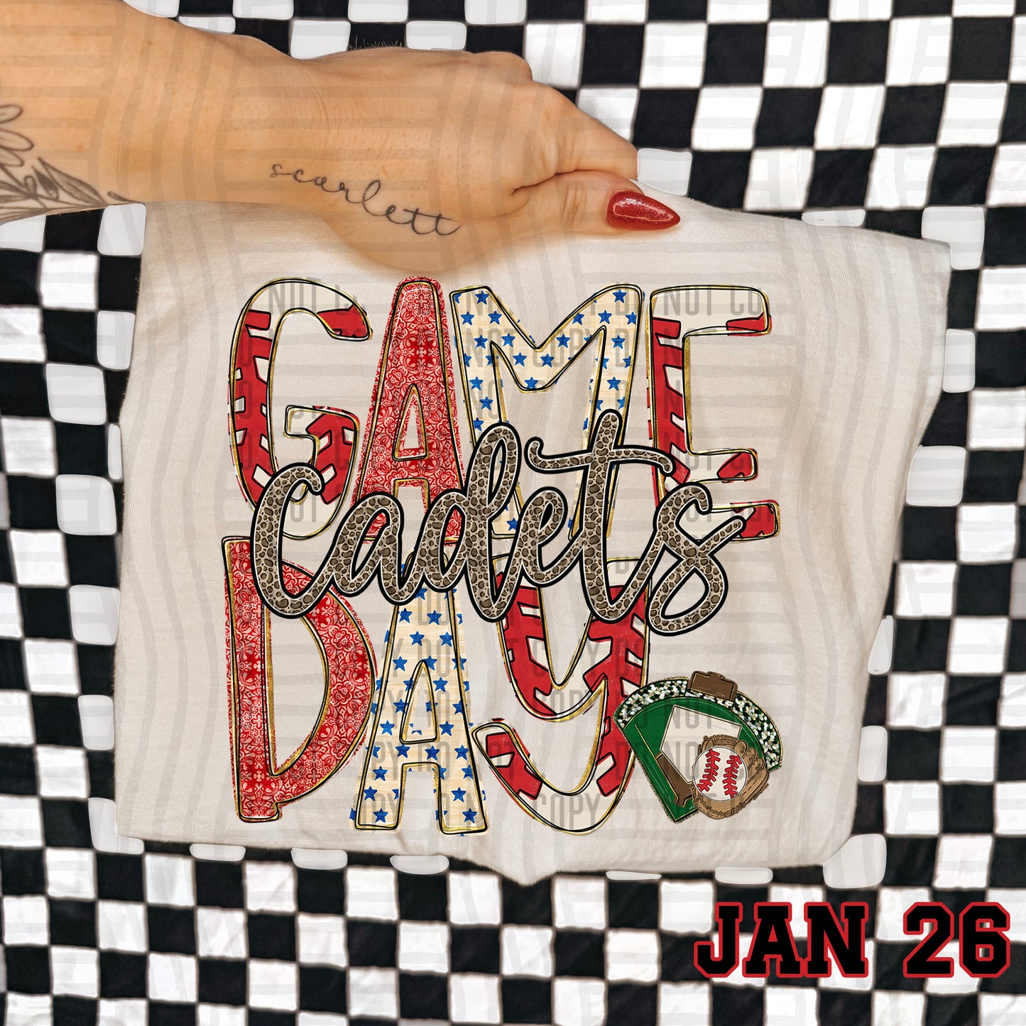 Game Day Baseball LEOPARD PRINT CENTER - Custom + DROPDOWN - 300 DPI digital download