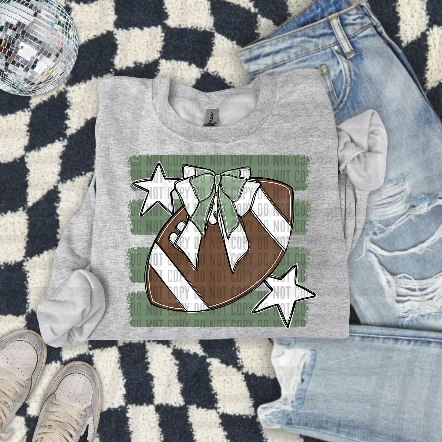 FOOTBALL BOW CC 2608-0009- Color Dropdown Digital Download 300DPI PNG FILE