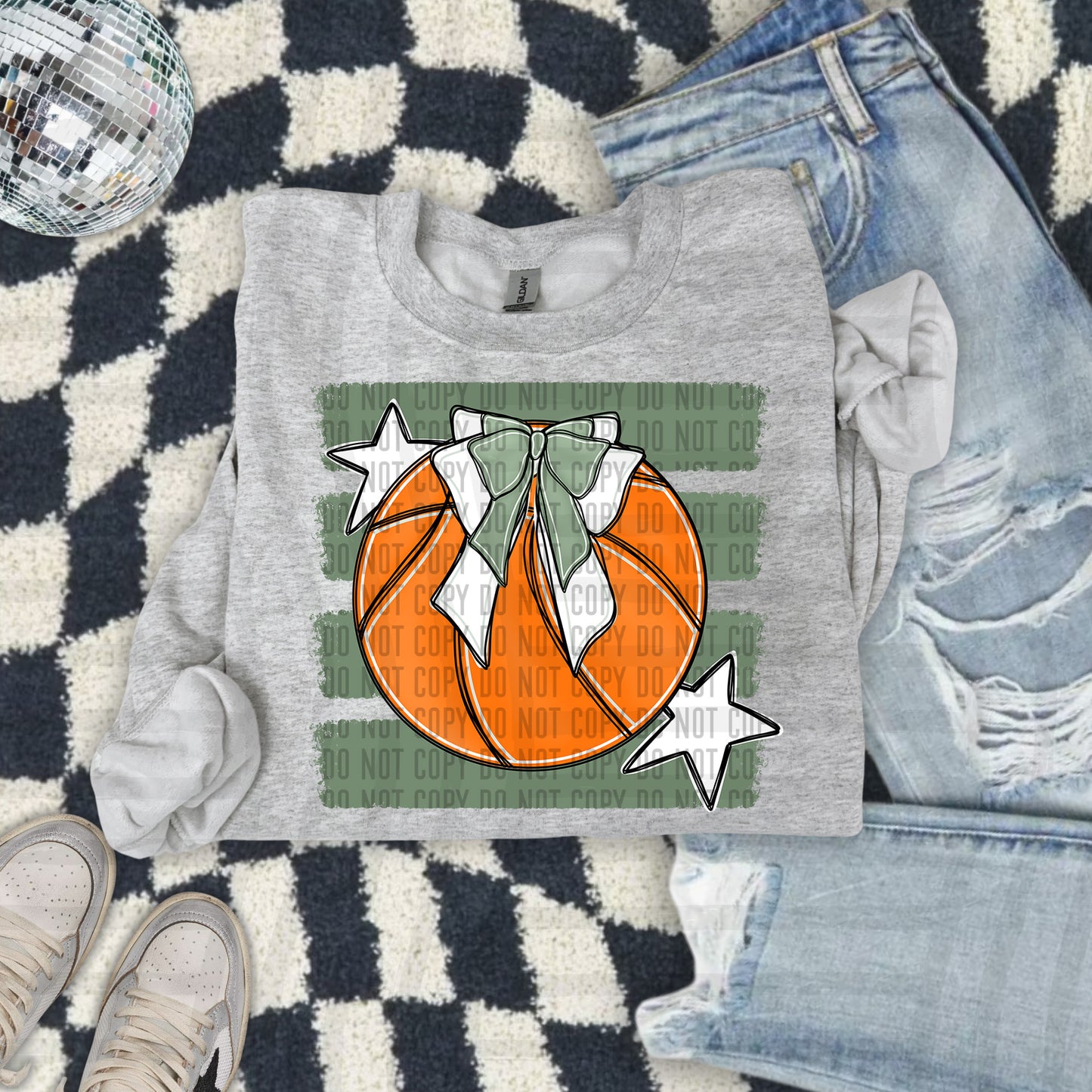 BASKETBALL BOW CC 2608-0010- Color Dropdown Digital Download 300DPI PNG FILE