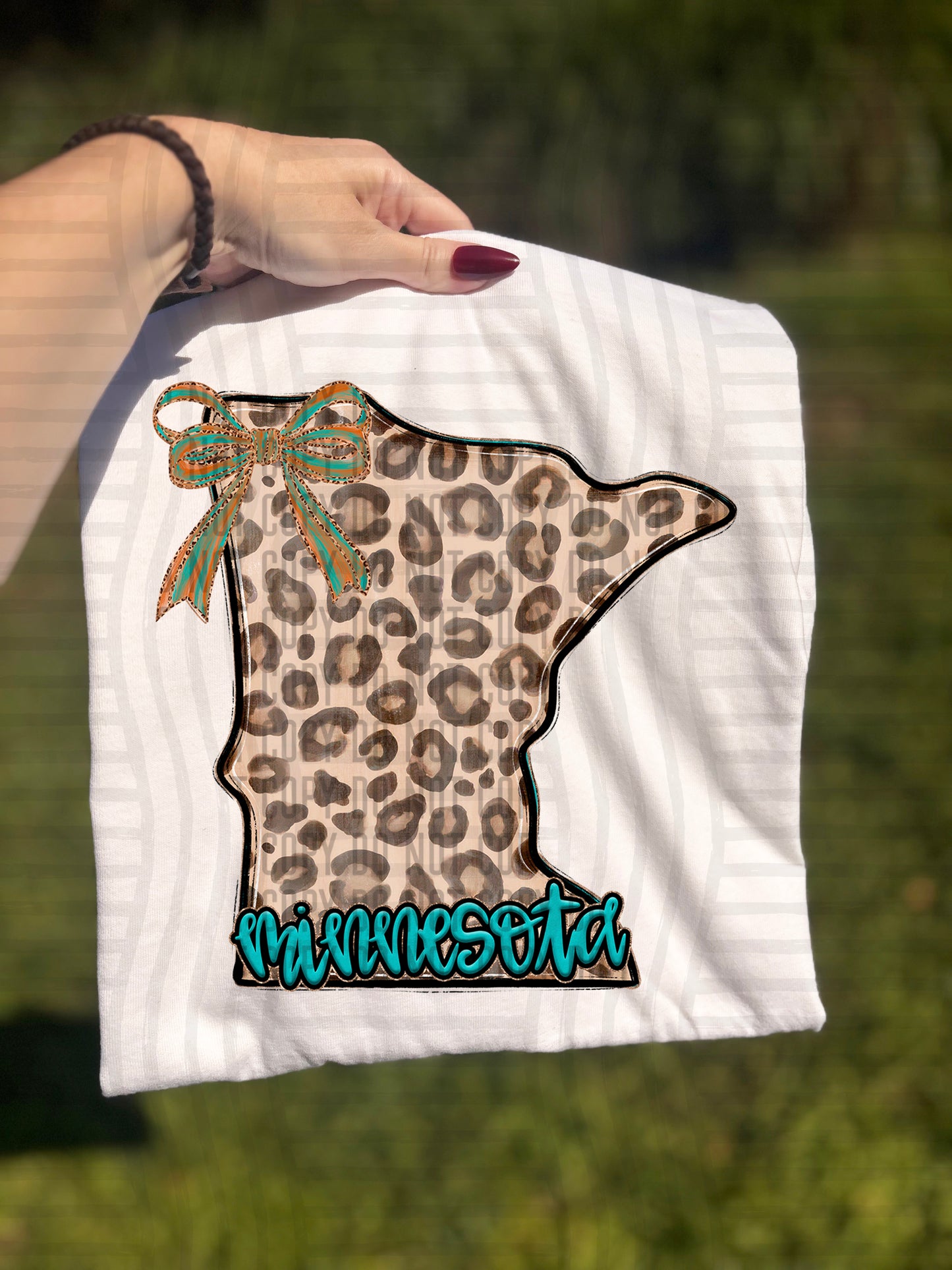 PICK A STATE -  Teal and Leopard - Digital download 300DPI PNG FILE
