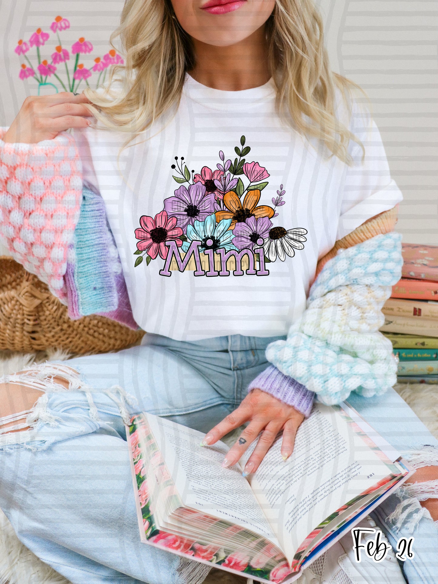 Floral Names -  Custom + Dropdown 300 DPI digital download