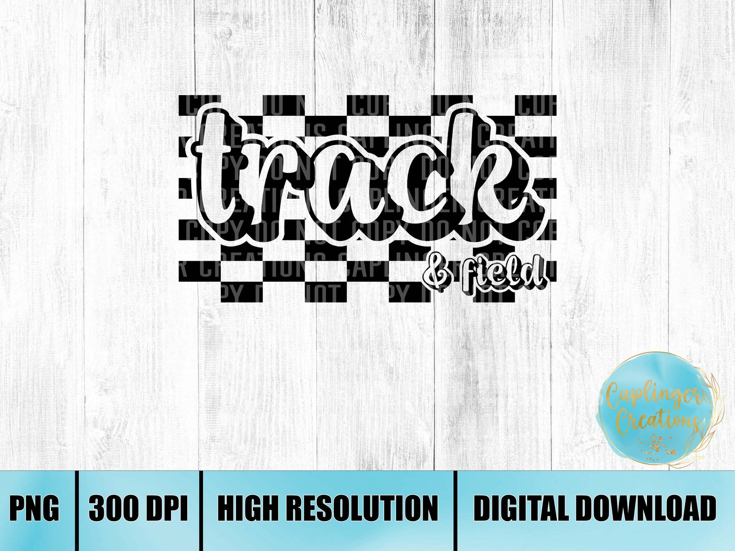 Checkered Track and Field - Digital download 300DPI PNG FILE