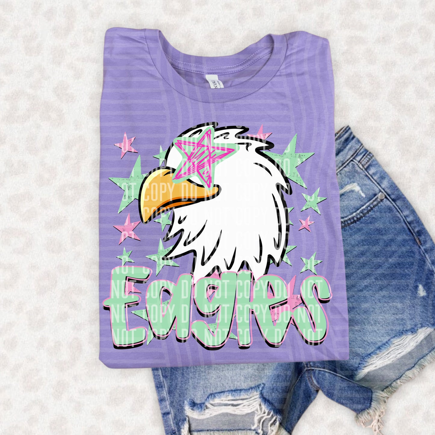 PREPPY STARRY EYED mascots pink/green -  Digital Download 300DPI PNG FILE