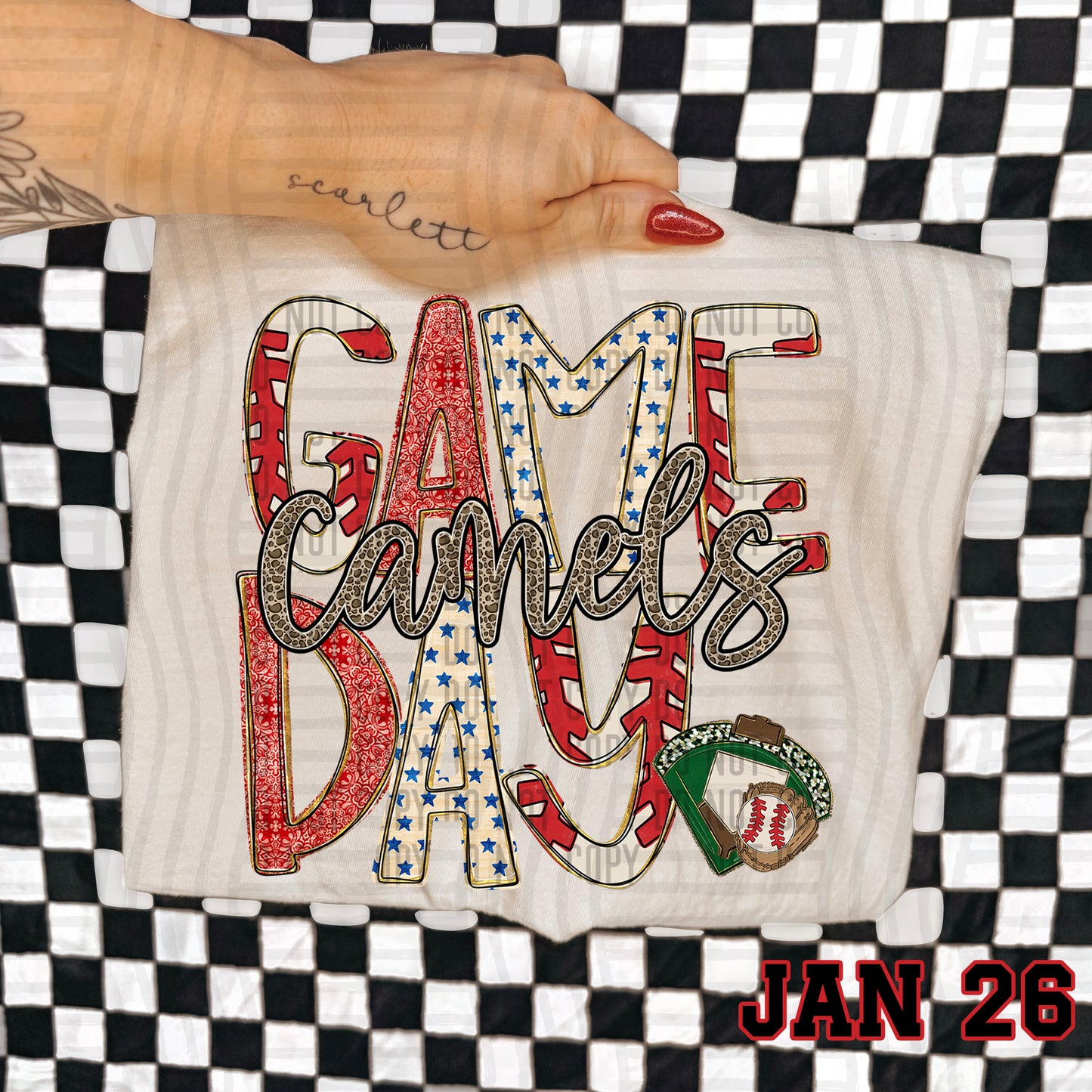 Game Day Baseball LEOPARD PRINT CENTER - Custom + DROPDOWN - 300 DPI digital download
