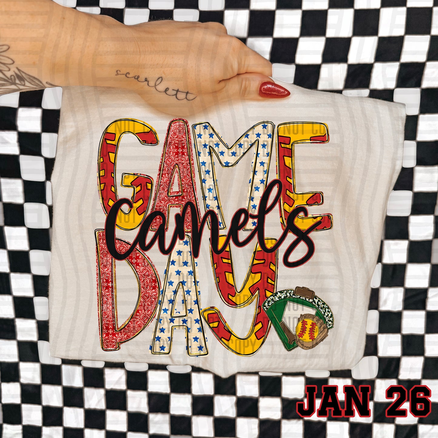 Game Day Softball- Custom + DROPDOWN - 300 DPI digital download