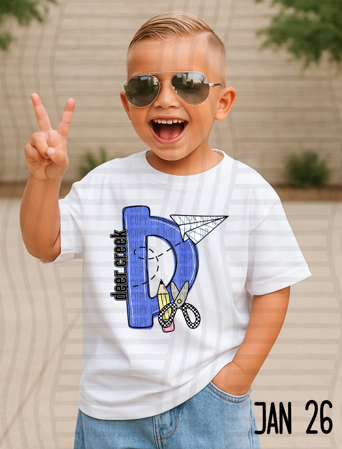 Blue Checks Initials School - Custom + DROPDOWN - 300 DPI digital download