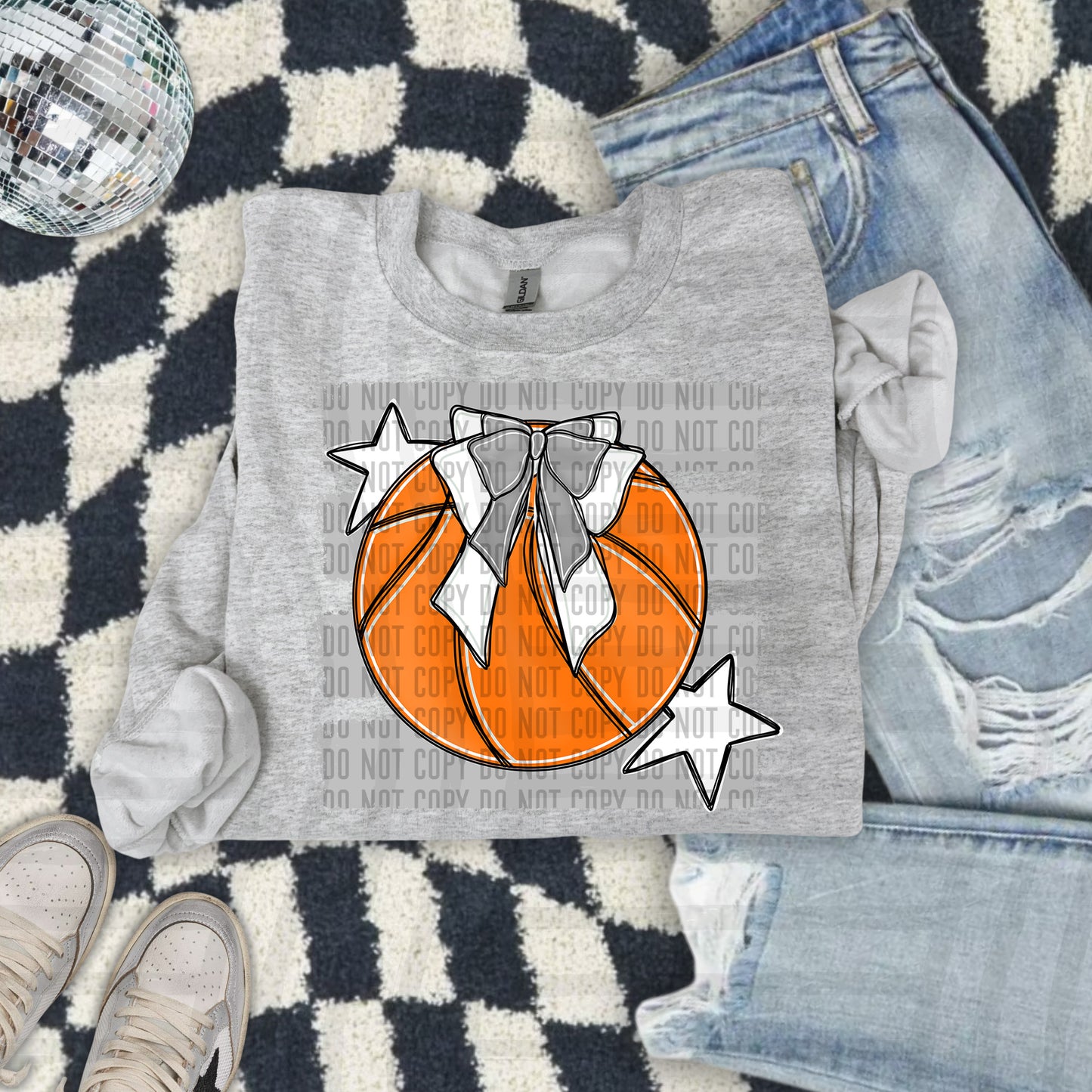 BASKETBALL BOW CC 2608-0010- Color Dropdown Digital Download 300DPI PNG FILE