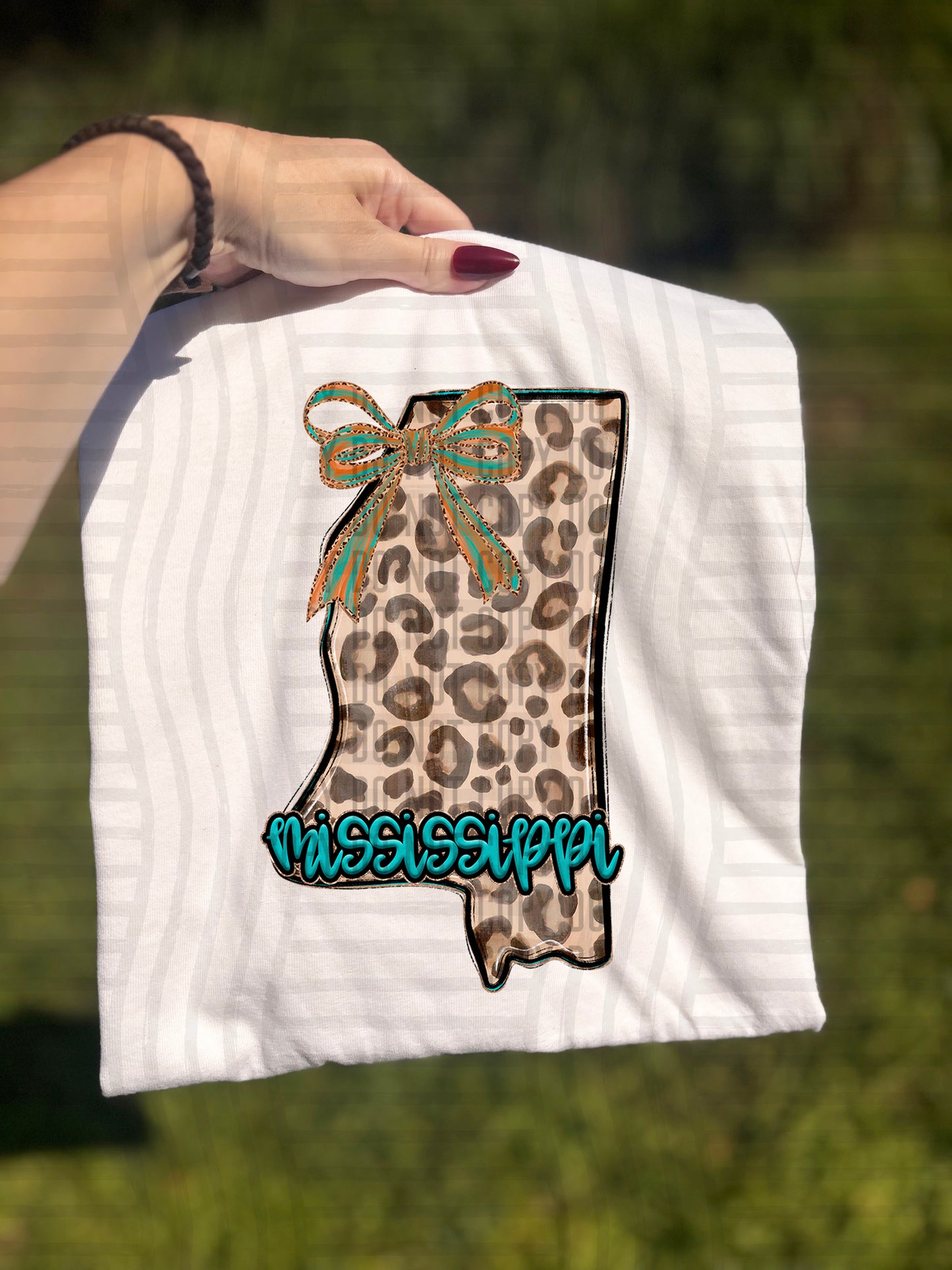 PICK A STATE -  Teal and Leopard - Digital download 300DPI PNG FILE