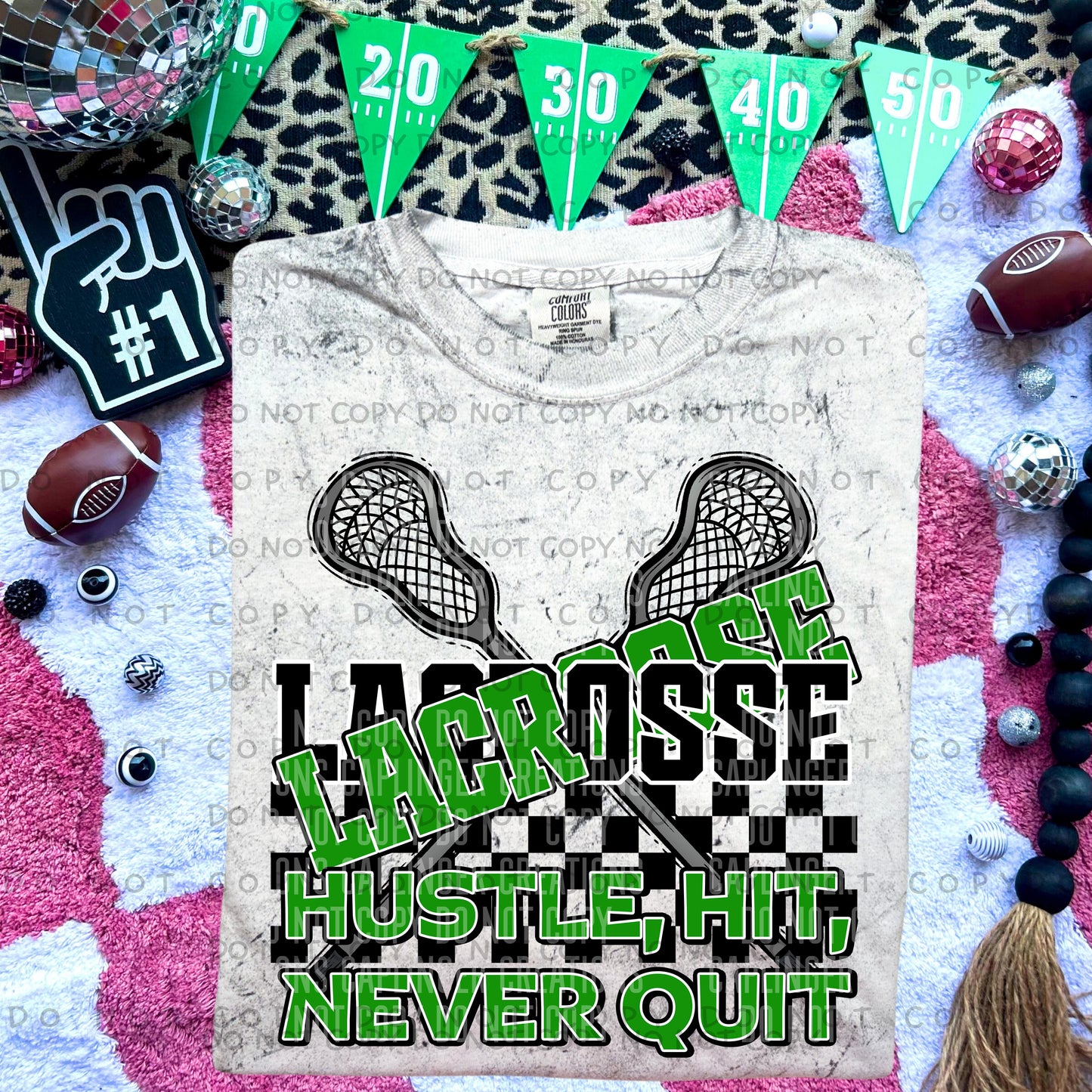 Lacrosse hustle, hit, never quit - Color Dropdown Digital Download 300DPI PNG FILE